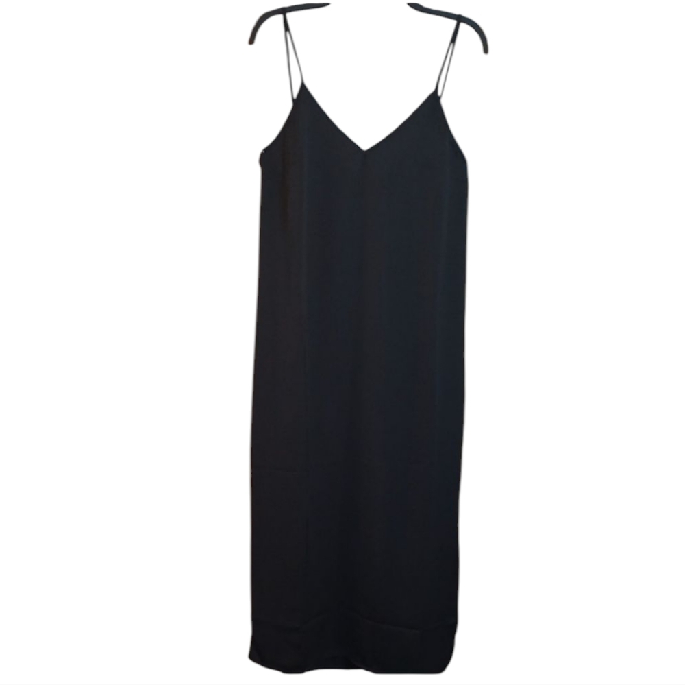 New Black Slip Dress With  Adjustable Spaghetti Straps Sz Medium By A New Day